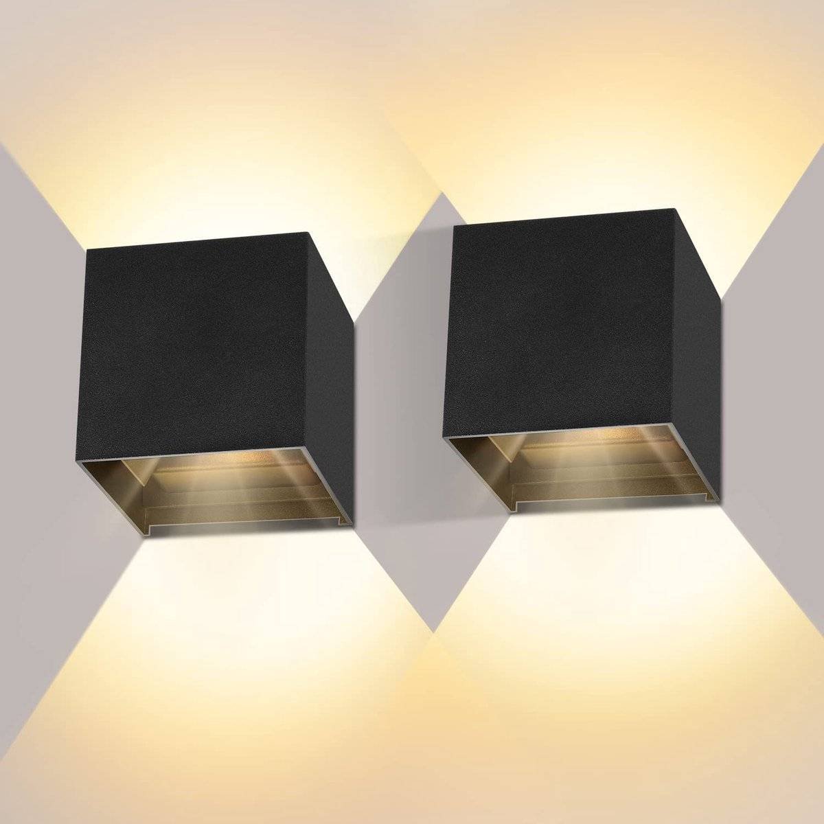 Wall light - cube lamp - Outdoor lamp - for indoor and outdoor use - black - industrial - LED lamp - 10×10 cm - 12 watt