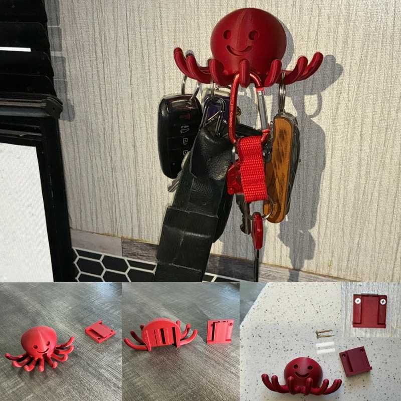 3D Printed Octopus Hook (Red)