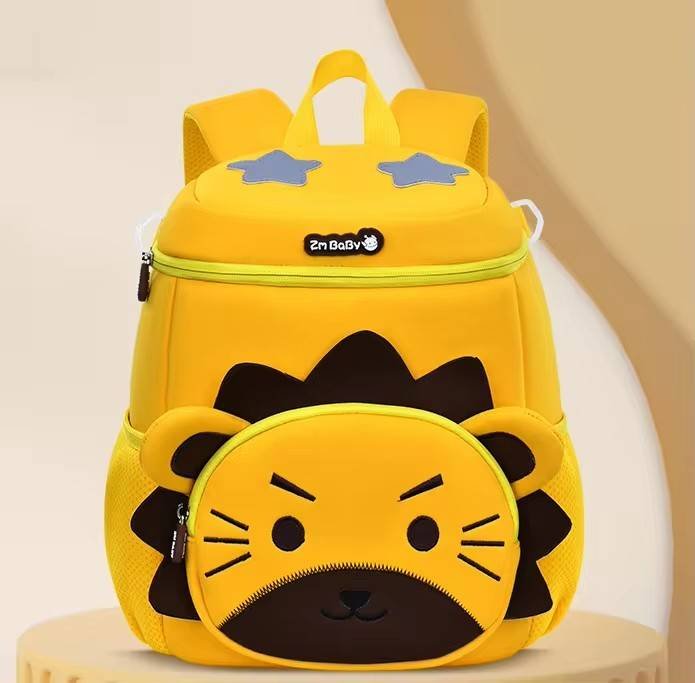  Yellow Tiger Cute Animal  Kids Backpack - Lightweight Toddler School Bag - Soft 3D Cartoon Daypack for Kindergarten & Childcare- Boys Girls Ages 1-3