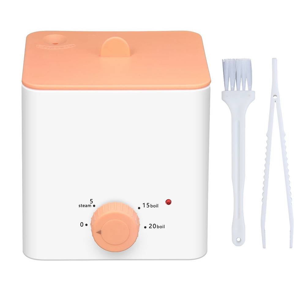Pink Portable 2-in-1 High-Temperature Steam & Boiling Sterilizer for Silicone Period Cups - Automatic One-Button Sanitizer Hygiene Device