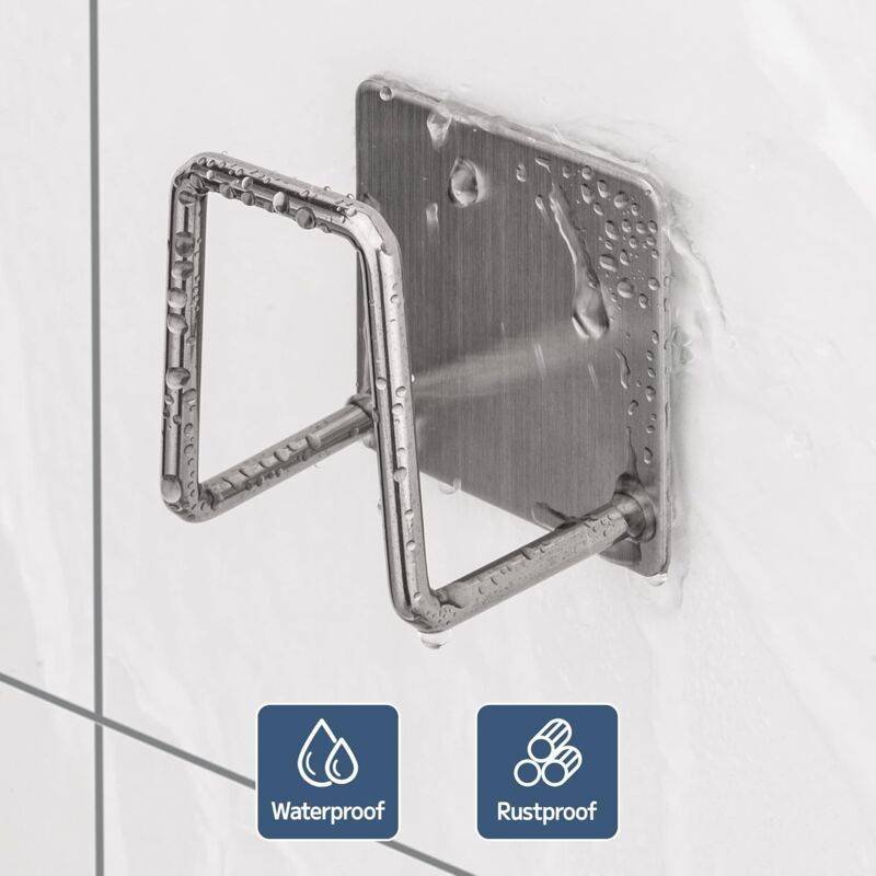Sponge Holder - 304 Stainless Steel Dish Sponge Hook, Adhesive - Sink Accessories - Adhesive Hook, Kitchen And Bathroom