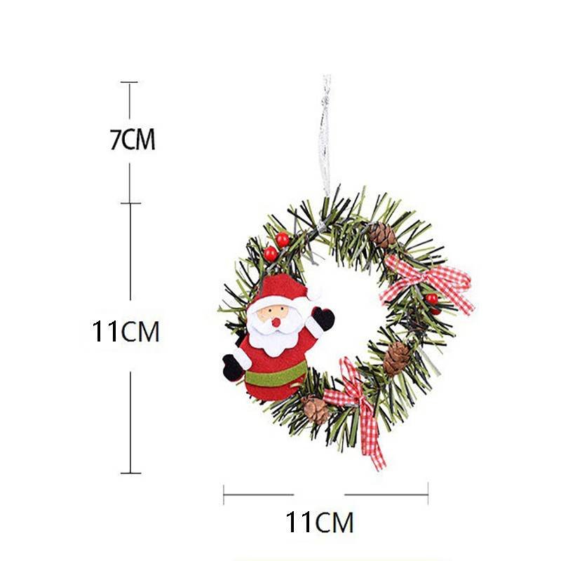 Snowman Mini Christmas Wreath Ornaments (11cm) - Festive Santa, Snowman & Reindeer Decor for Doors & Windows