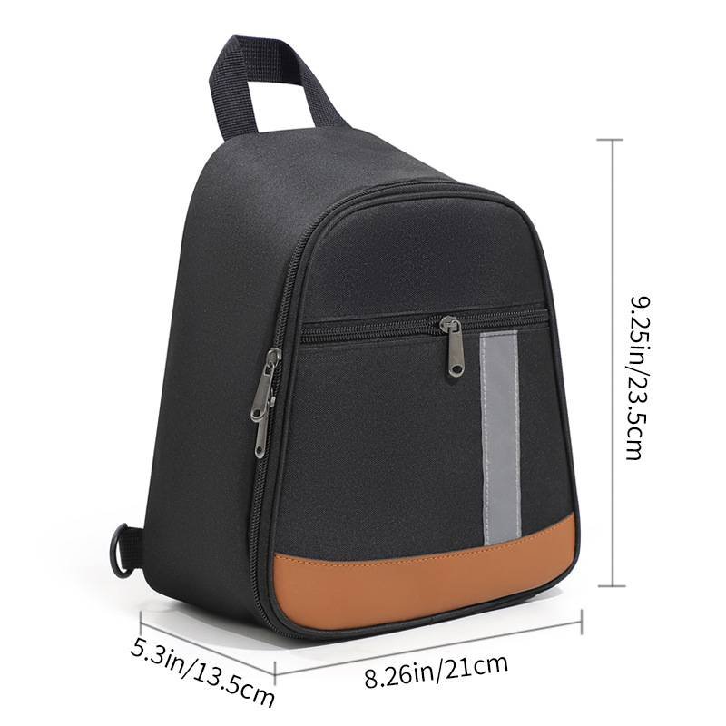 Black Portable Insulated Lunch Bag with Thick Aluminum Foil Lining – Oxford Fabric Thermal Food Carrier for Work, School, Travel & Outdoor Use