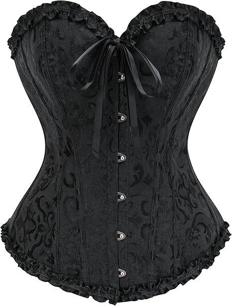Corset Tops for Women Black XS Lace Bustier Push Up Bodysuit Shapewear