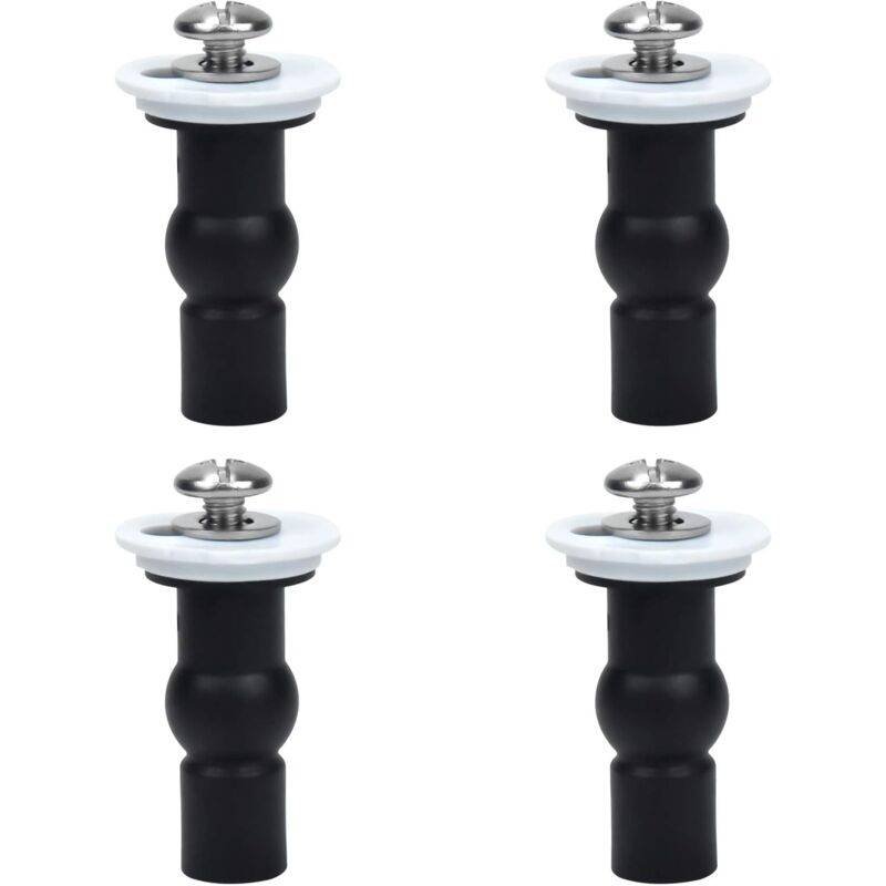 Toilet Seat Fittings, 4 Pack Toilet Seat Hinges Screws Toilet Seat Fixings Expanding Rubber Top Nuts Screws