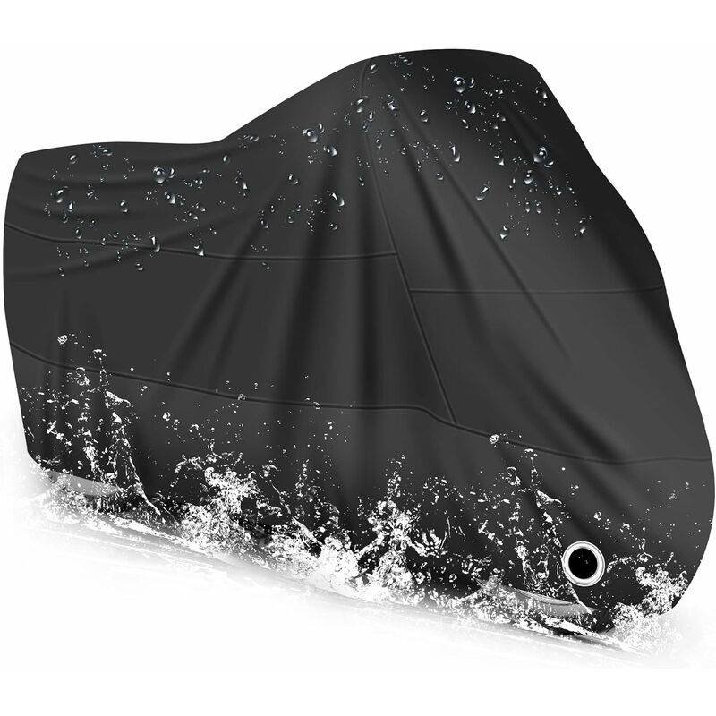 Motorcycle Cover Waterproof, Cold And Weather Resistant 190T Black Protects From Dust