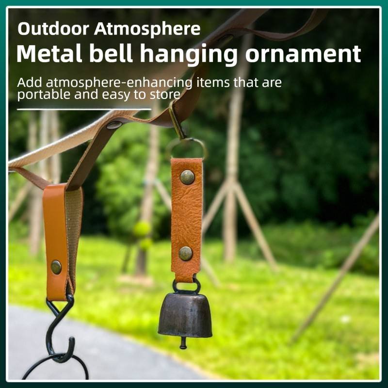 4-Pack Black Bear Bell & Anti-Lost PU Keyring Accessory(14 x 3.5 x 2.5CM) - Magnetic Silencing Design, Outdoor Safety Alarm for Hiking, Camping & Pet