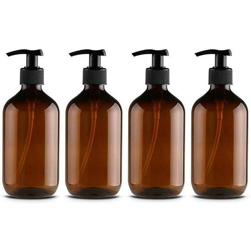 4 Pack 500Ml Pet Plastic Soap Dispenser With Black Lotion Pump Ideal For Kitchen Bathroom