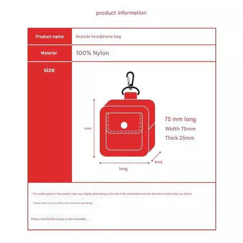 Mini Compact Pouch with Zipper Closure – Portable Storage Case for Earbuds and Small Items