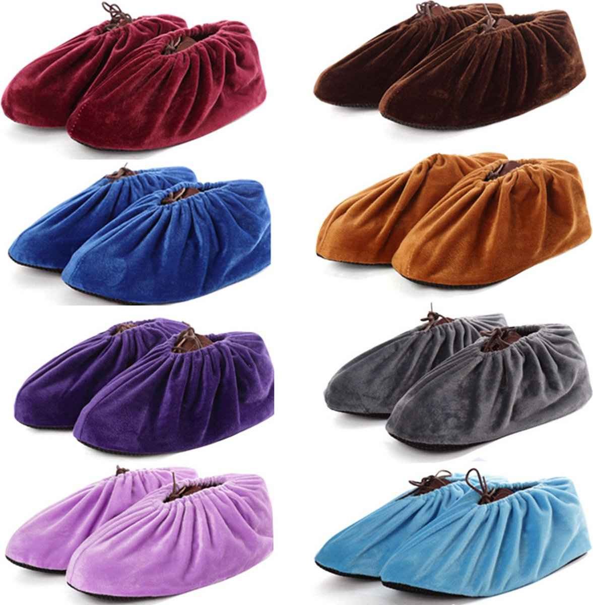 Overshoes - Shoe Cover - Shoe Protectors - Sturdy Shoe Covers - Shoe Covers - Reusable Shoe Covers - Reusable Fabric Overshoes - 8 Pairs - 31.5 x 12cm - Adult - Washable - Strong - Durable - Non-slip