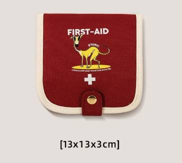 Red Travel Medicine Pouch & Cosmetic Organizer - Large Capacity, High-End Storage Bag, Toiletry Bag 13x13x3cm