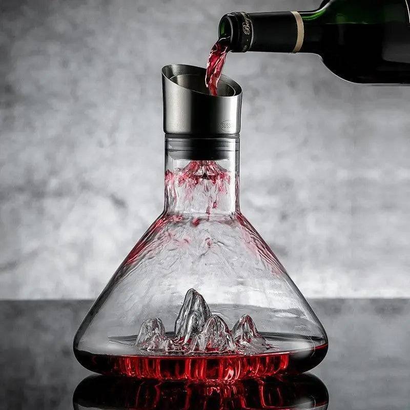 1500ML Iceberg Crystal Decanter Handmade Lead-Free Glass Wine