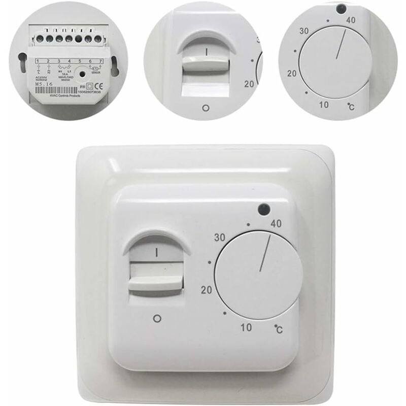 Manual Electric Underfloor Heating ROom Thermostat With Sensor Ac 220V 16A, Mechanical Underfloor Heating Thermostat