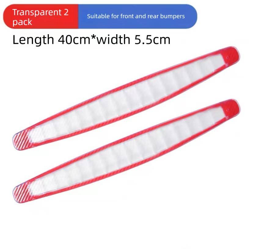 3-PCS Transparent Universal Car Bumper Protector Strips - Carbon Fiber Look Anti-Scratch Guards (2-Pack)
