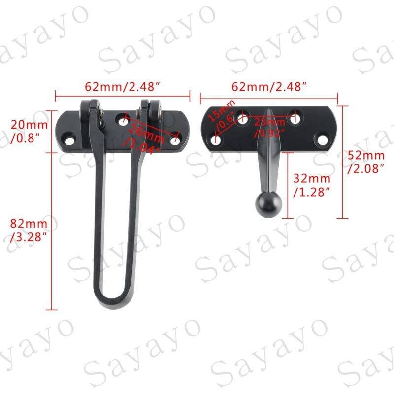 Secondary Door Lock, Security Door Chains, Sliding Door Lock, Stainless Steel Swing Bar, Security Door Lock, Matte Black
