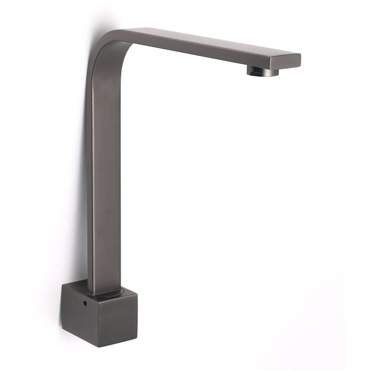 Gun Metal Square Bathroom Swivel Spout Gooseneck Arm Bathtub Filler Tap Outlet