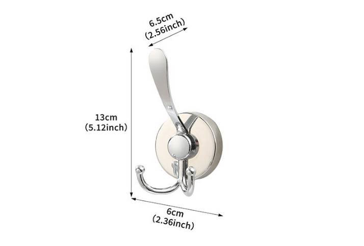 Stainless Steel Vacuum Suction Cup Hook Rack 3-Hook Silver Wall Mounted Towel Rail for Bathroom and Kitchen No Drilling Required