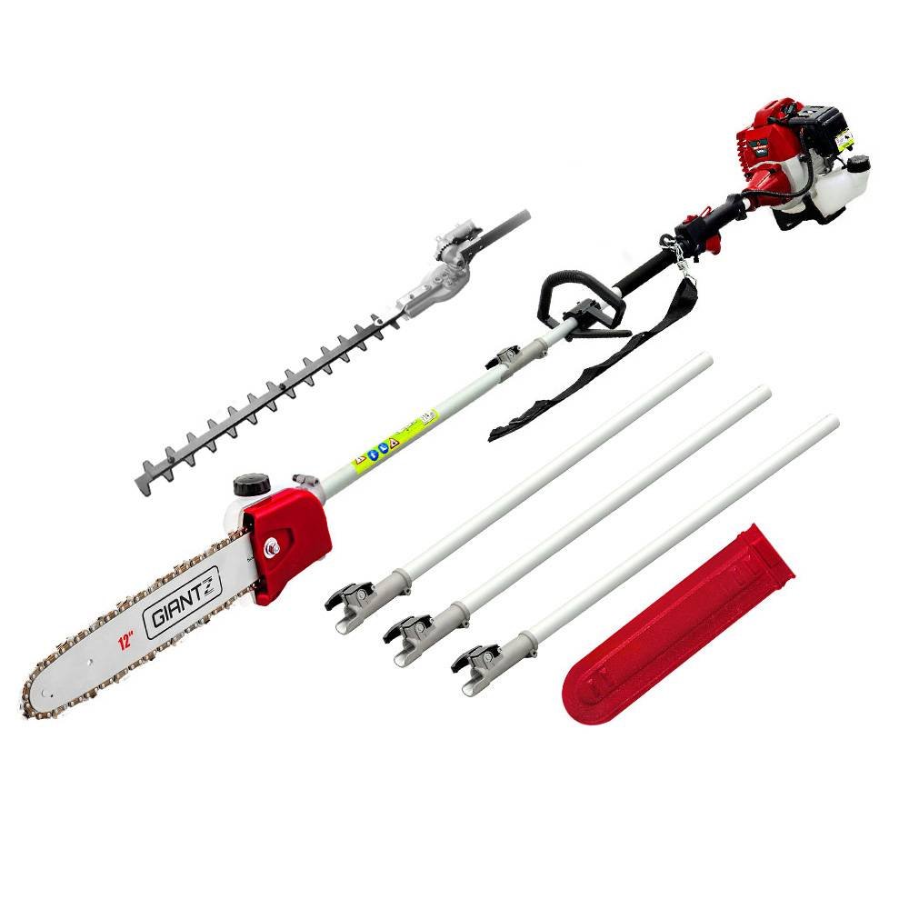 Giantz Pole Chainsaw 2 Stroke Petrol Tree Pruner Long Reach Saw 12 Inch Bar 2 In 1