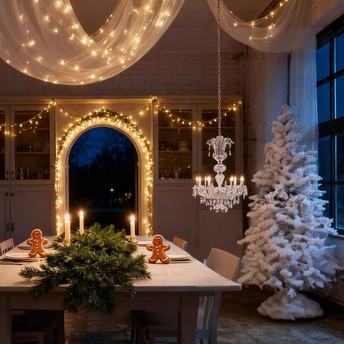300 LED Warm White Fairy String Lights, 9m Green Wire, Battery-Operated, IP44 Waterproof with Timer for Christmas Decor (Batteries Not Included)