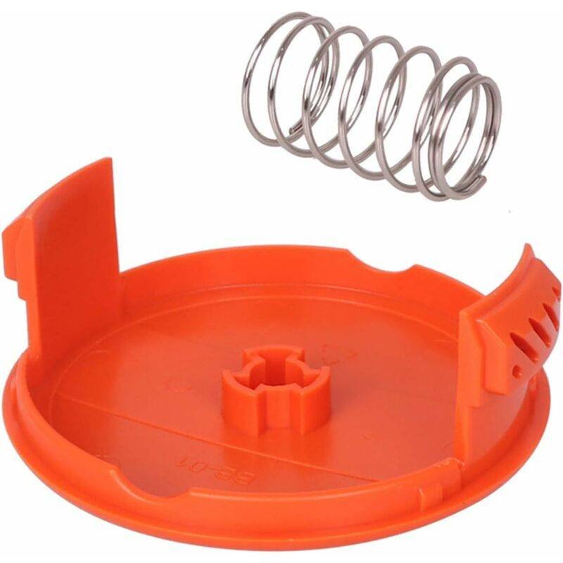 4 Pack Spool Caps + 4 Spring Replacement Parts Compatible With Black+Decker Rc-100-P String Trimmers
