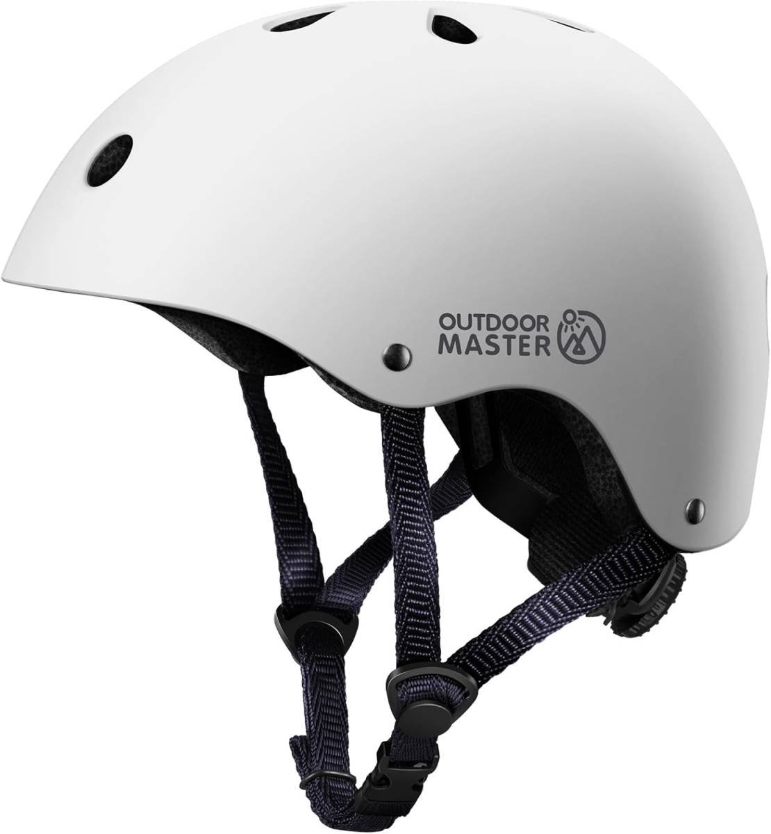 OutdoorMaster Youth & Kids Bike Helmet - Adjustable Multi-Sports Skateboard Helmet with Removable Liners for Balance Bike, Toddler Scooter, One Wheel Hoverboard-White-Medium