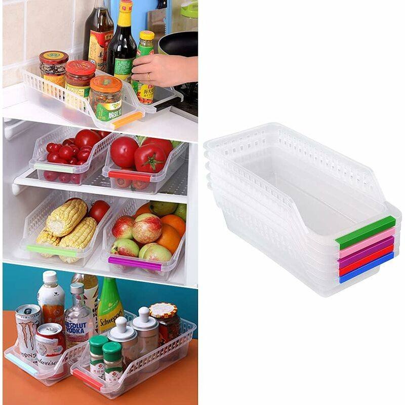 Fridge Organizer, Refrigerator Organizer, Stackable Fridge Basket, Plastic Storage Basket For Home Kitchen Collection