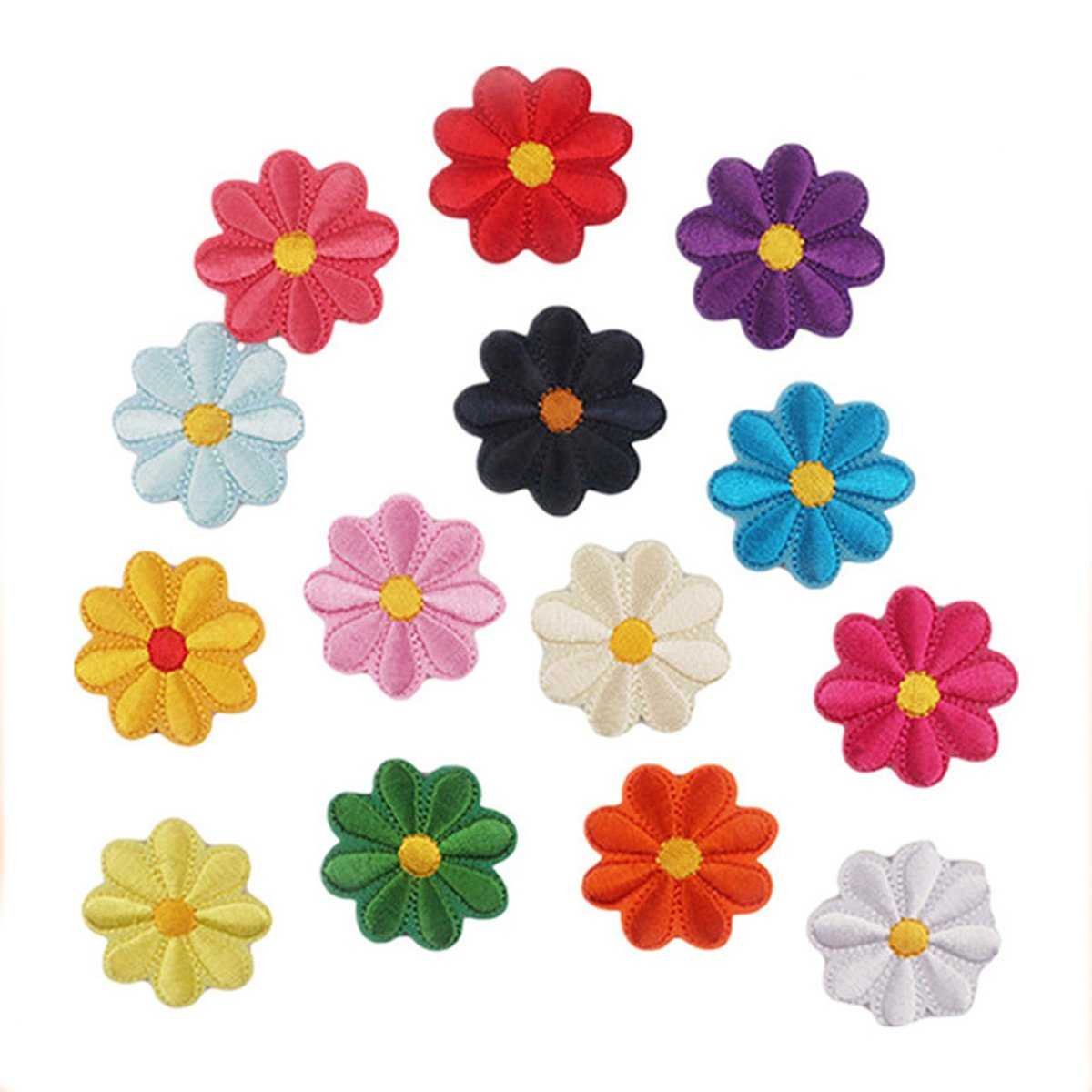 14 Pieces Iron-On Patches - Iron-On Embroidered Patches - Embellishment For Clothes - Clothing Patches - DIY Accessories - Cute Sewing Appliques - Sew On Embroidered Applique Sewing Patches - For Jackets, Hats, Backpacks, Jeans - 4*4cm