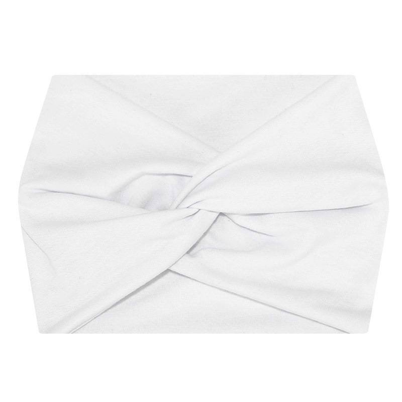 5-PCS White Women's Extra Wide Turban Headband - Elastic Yoga & Sports Hair Wrap