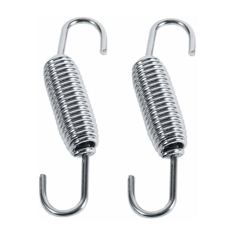 2 pcs Exhaust Pipe Spring,65Mm Length Exhaust Pipe Muffler Swivel Spring Stainless Steel ROtating Mounting Springs With