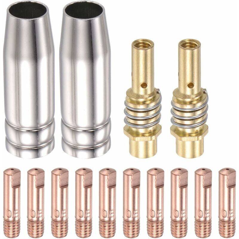 Melt Inert Gas (Mig) Welding Torch Accessory Kit 0.8Mm Conductive Contact Tip Nozzle Connection Bar 15Ak Consumables,