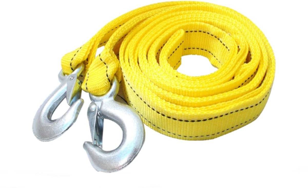 Tow rope Tow strap Tow rope car - 4 m 5000KG - nylon and steel - yellow