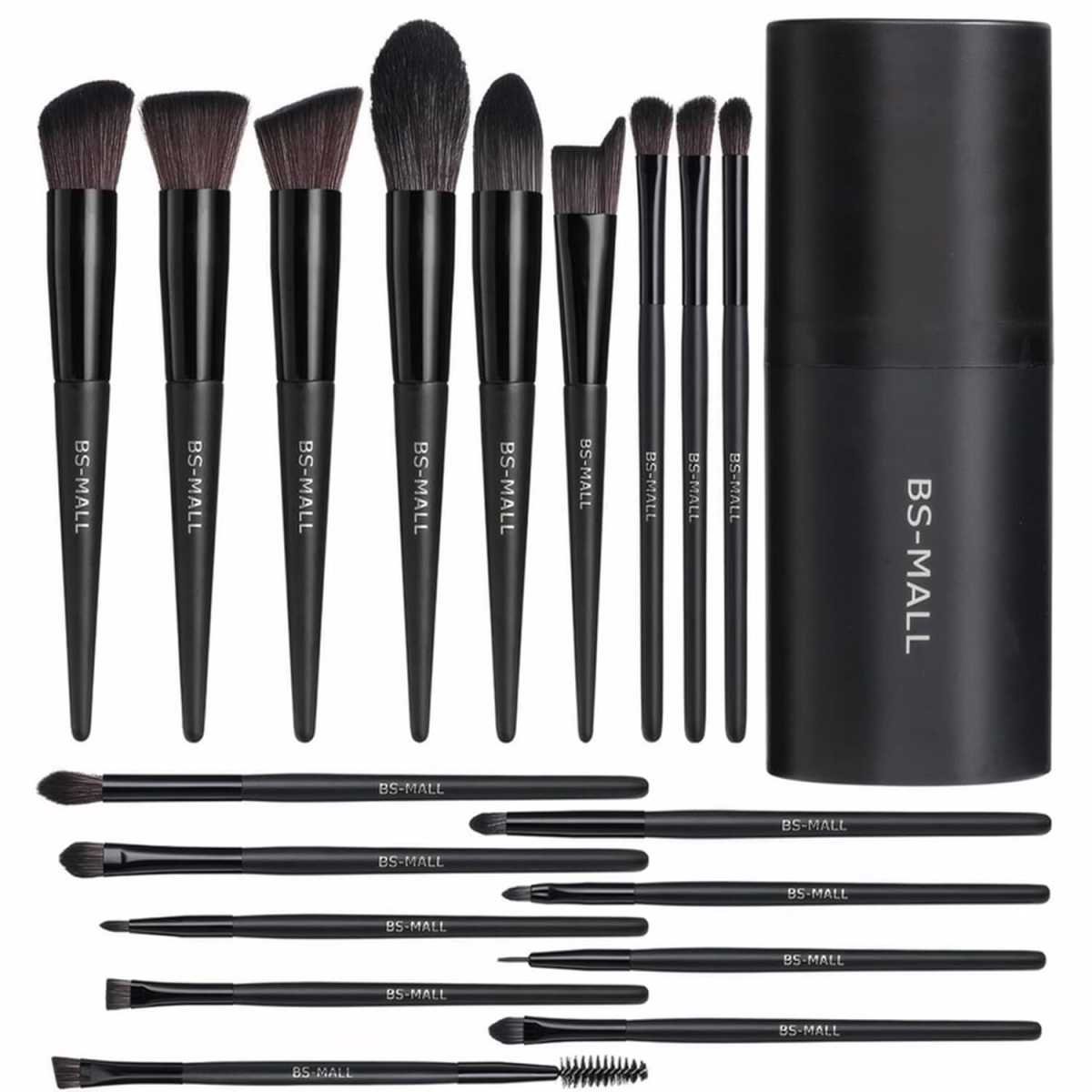 Black Professional Makeup Brush Set (18-Piece): Cruelty-Free, Versatile for Foundation, Blush & Eyeshadow, Ideal for Aussies
