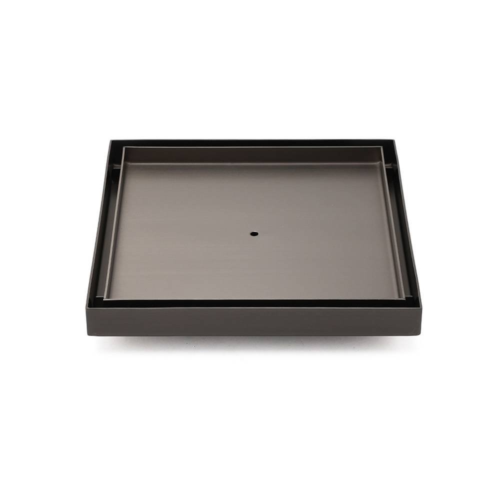 Gun Metal Large Square 200x200mm Tile Insert Floor Drain Shower Grate 80mm Waste