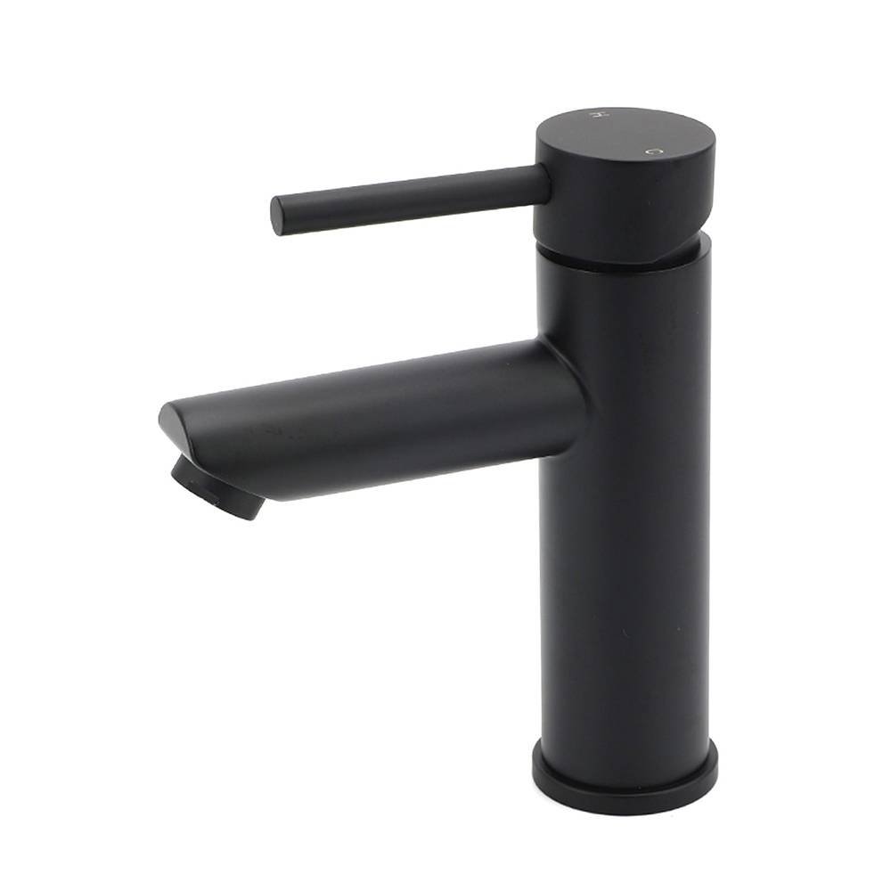 WELS Black 7.5L/min Kitchen Laundry Round Basin Mixer Vanity Sink Faucet Tap Set