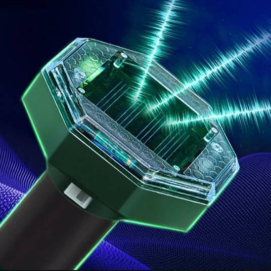 Solar-Powered Sonic Snake and Rodent Repeller Ground Stake - Outdoor Waterproof Ground Vibration Pest Deterrent Device - Ultrasonic Control for Moles, Voles, and House Mice - Garden Lawn Protection - Green Octagon Top Model