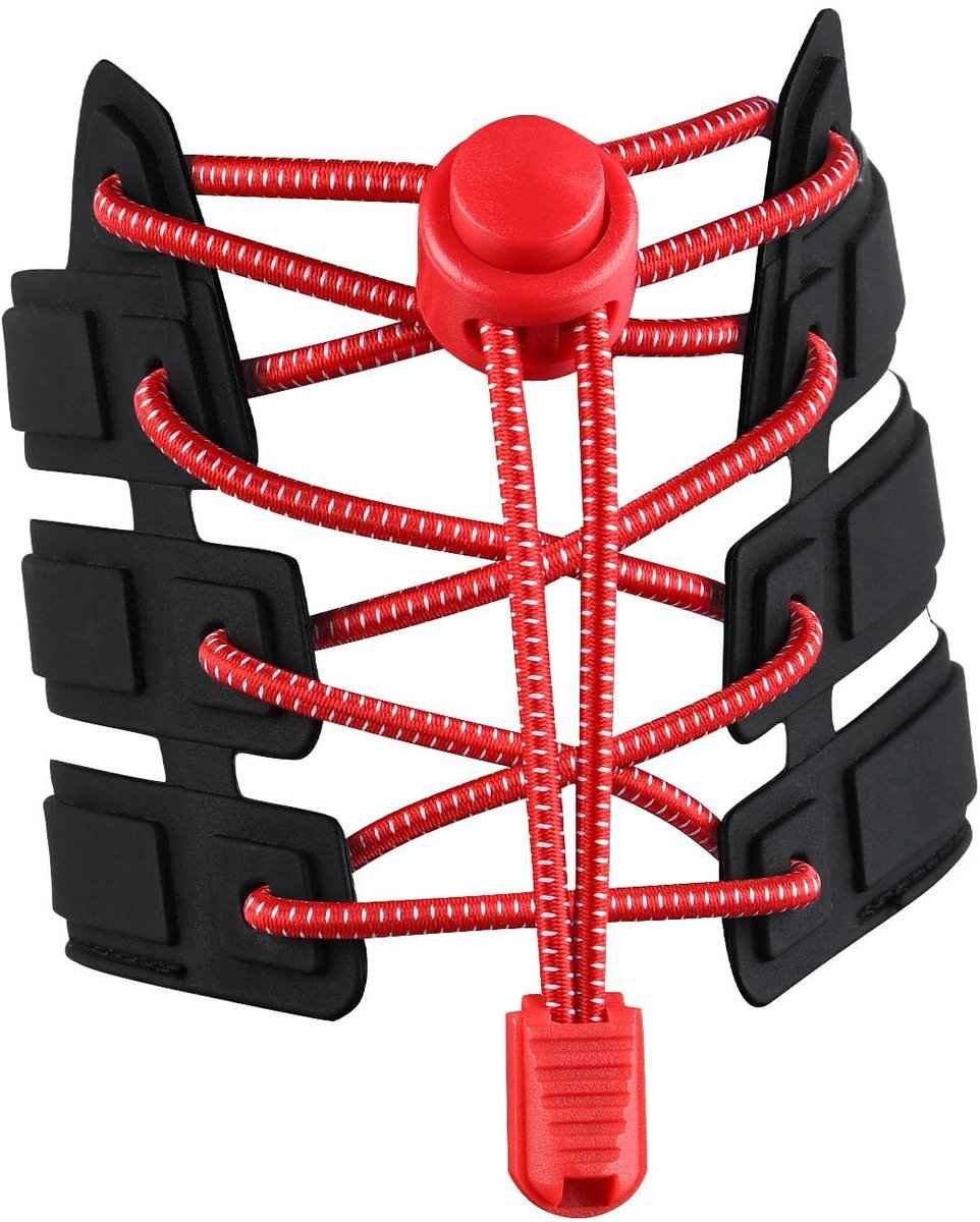 Sneaker Laces 120CM suitable for Sneakers - Elastic laces without a knot - Suitable for students and adults - With strong buckle and quick-release function (red)