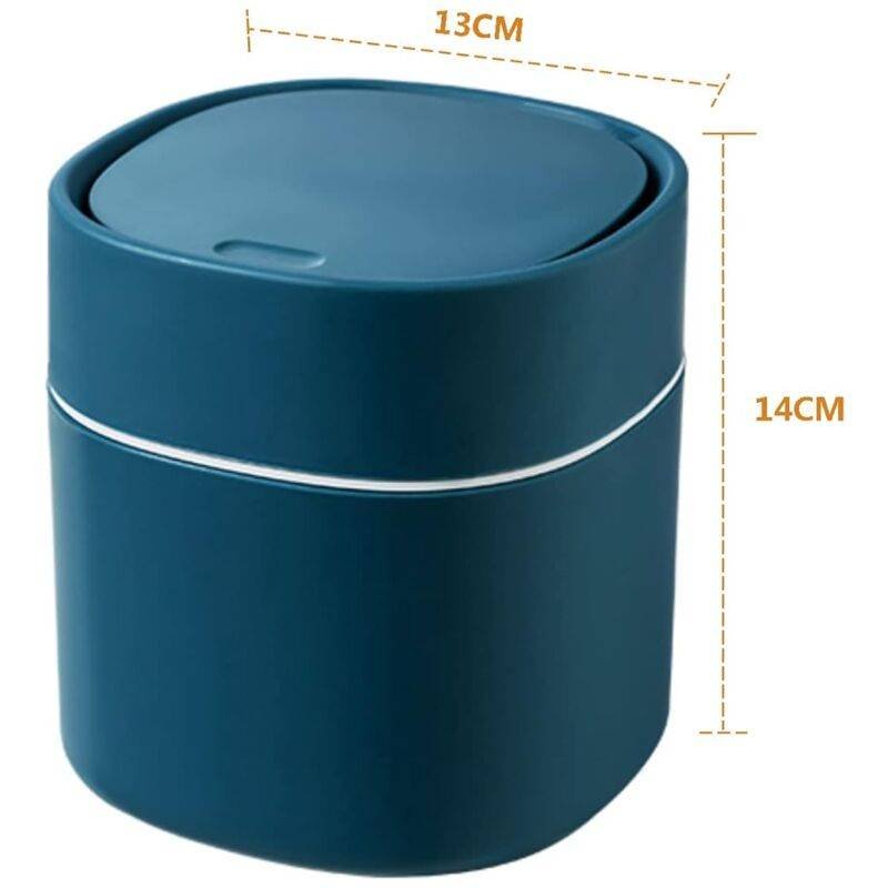 Tabletop Trash Can With Lid, Mini Plastic Trash Can, Small Tabletop Trash Can For Bedrooms, Dining ROoms, Bathrooms,