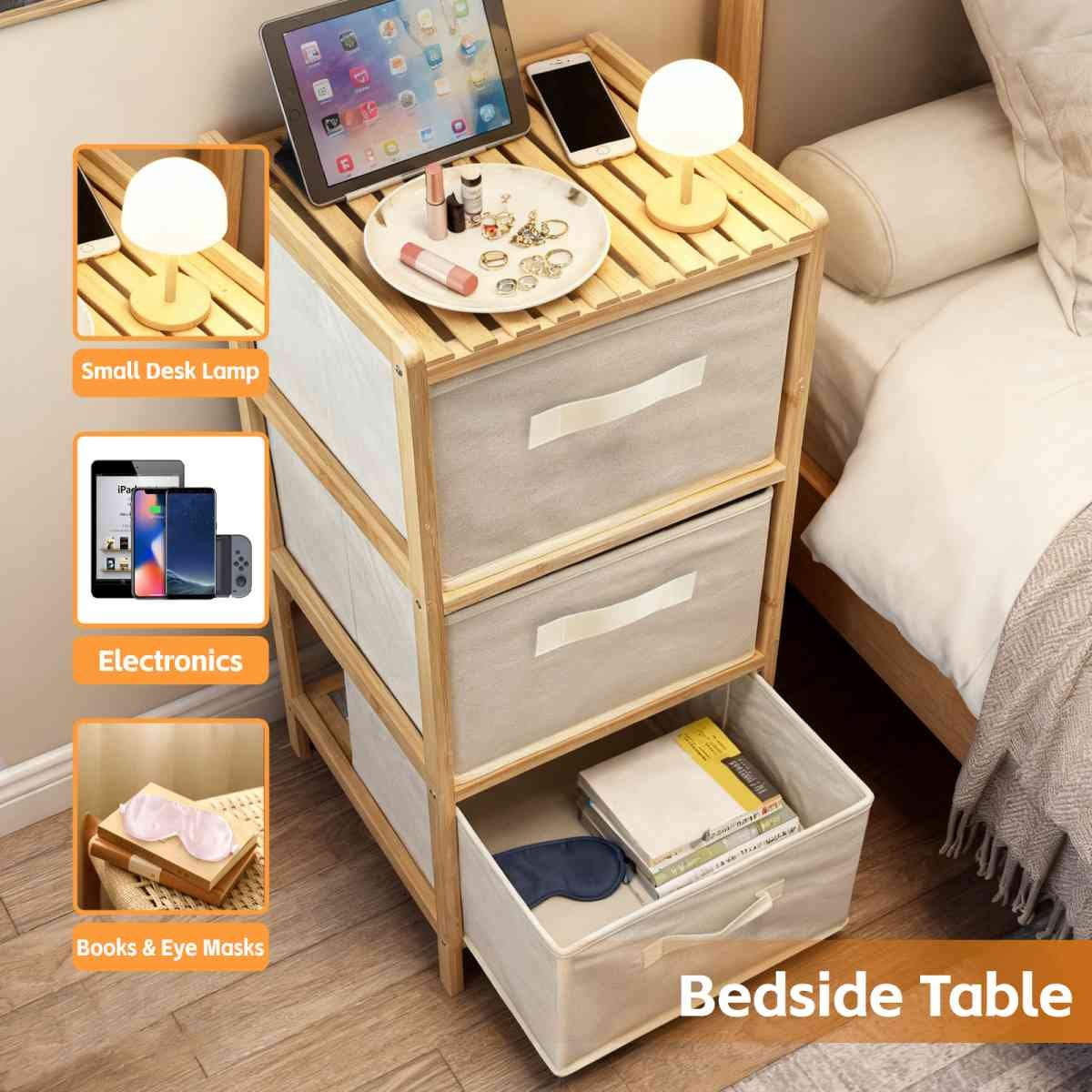 3 Drawer Bammboo Storage Chest