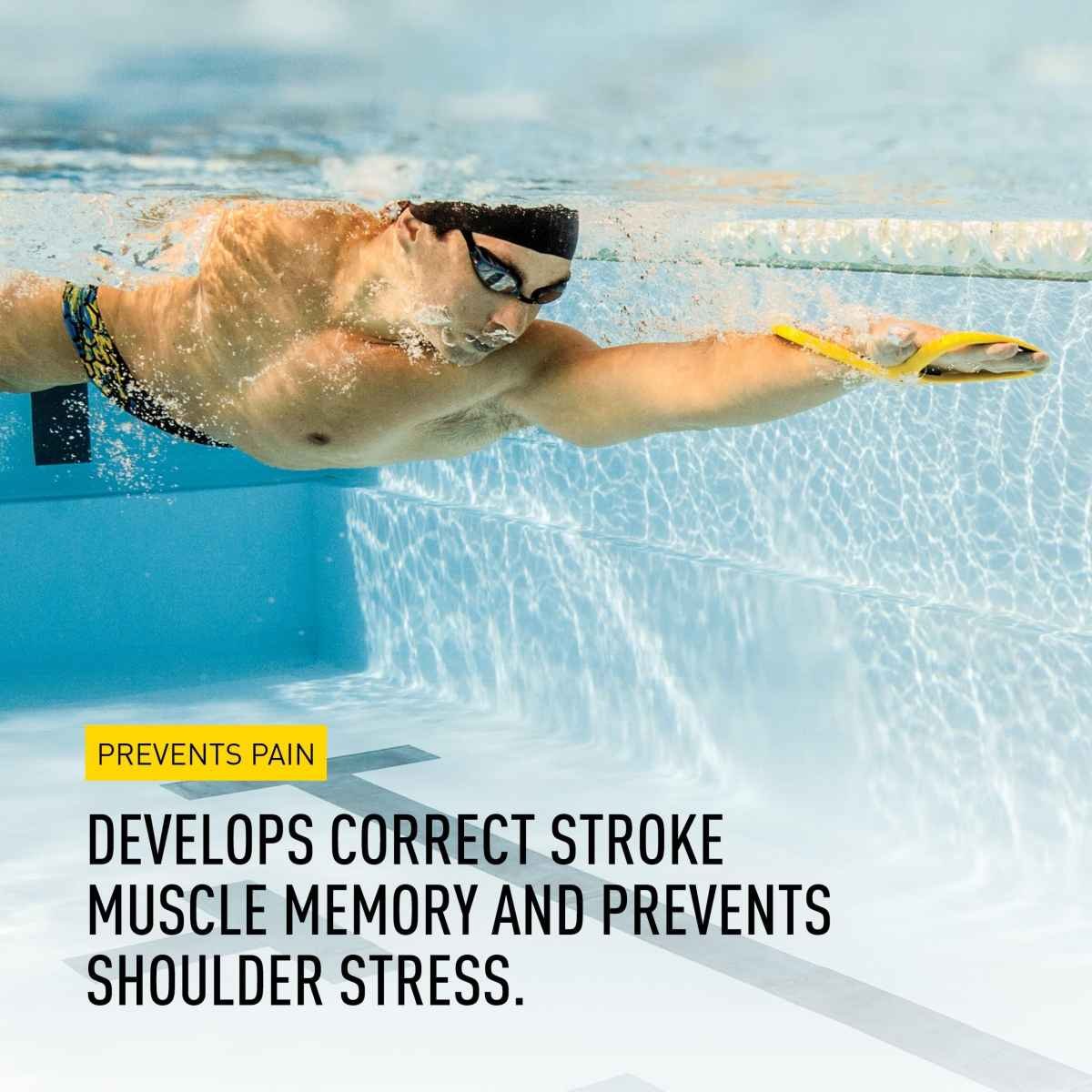 Swimming Forearm Fulcrum Trainer – Figure-8 Design for Early Vertical Forearm (EVF) Technique, Improves Stroke Efficiency & Reduces Shoulder Stress (Yellow,Adult)