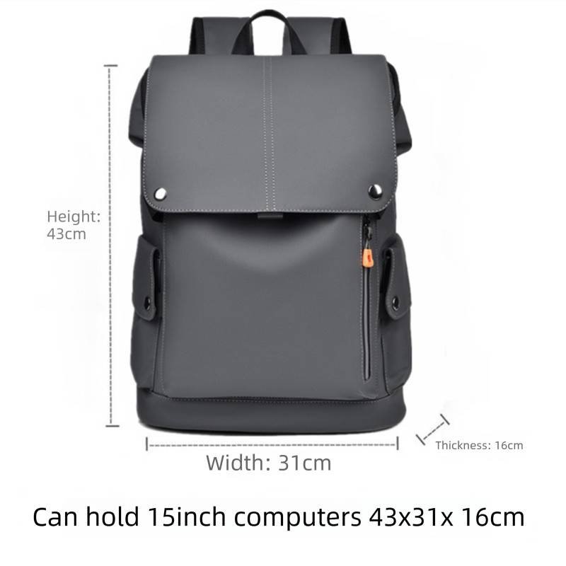 Dark grey Men Large Capacity Business Laptop Backpack Waterproof PU Leather Travel Rucksack with USB Port for Work and Travel in Australia