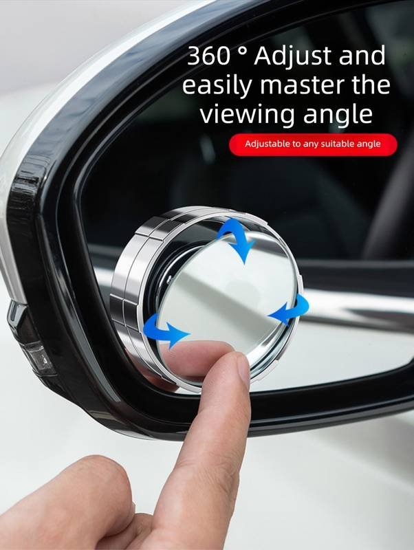 2Pcs Car Blind Spot Mirrors Suction Cup Vacuum Adsorption 360 Adjustable Round Rear View Convex Mirror Waterproof Black Frame for Cars SUVs