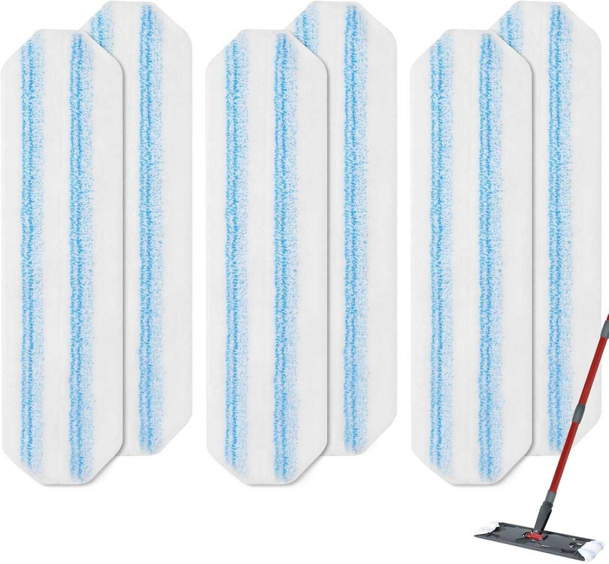 6-Pack - Microfiber mop pad replacement suitable for O Cedar H2pro mop system - Mop head replacement suitable for O-Cedar/Vileda H2pro - Machine washable, Reusable pad replacement - For Deep Cleaning