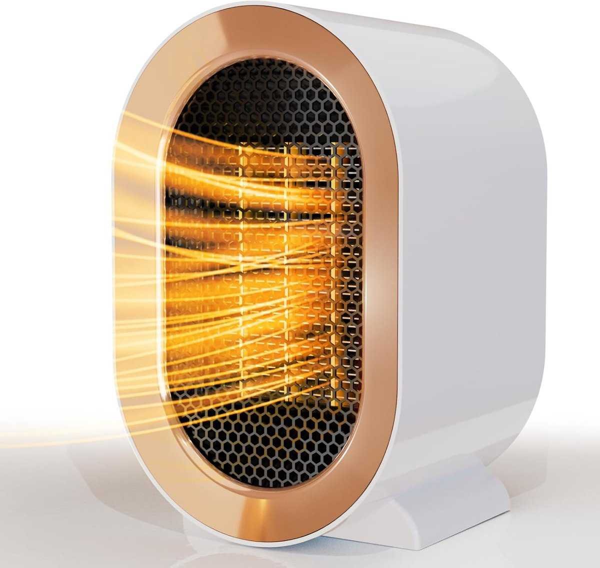 Electric Heater - Indoor Electric Heating - Fan Heater - 800W/1200W - Heater - Socket - Ceramic Heater - Portable Indoor Heaters - With Adjustable, Overheating Protection, Shut-off Upon Discharge - White