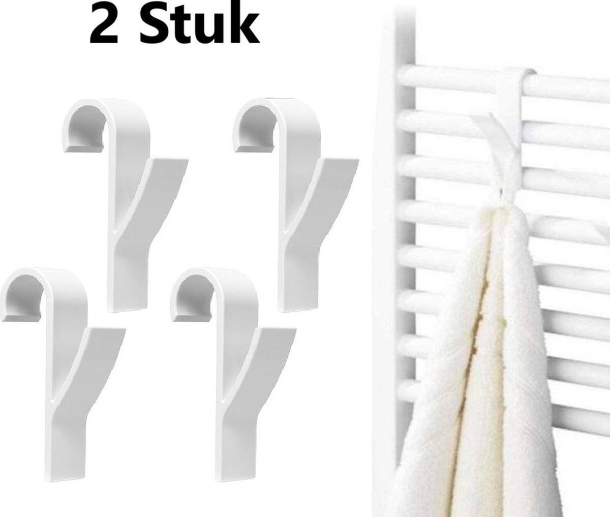 2x Towel Hook | Radiator Hook | Clothes Hook for Radiator | Towel Holder for Heated Seatbelt | White