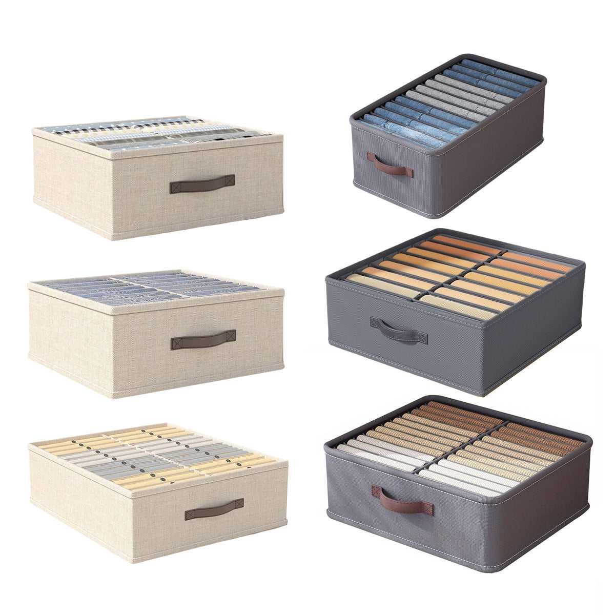 Closet Organizers Storage Bins Portable Washable Organizer for Clothing Socks - Beige-24 Grids