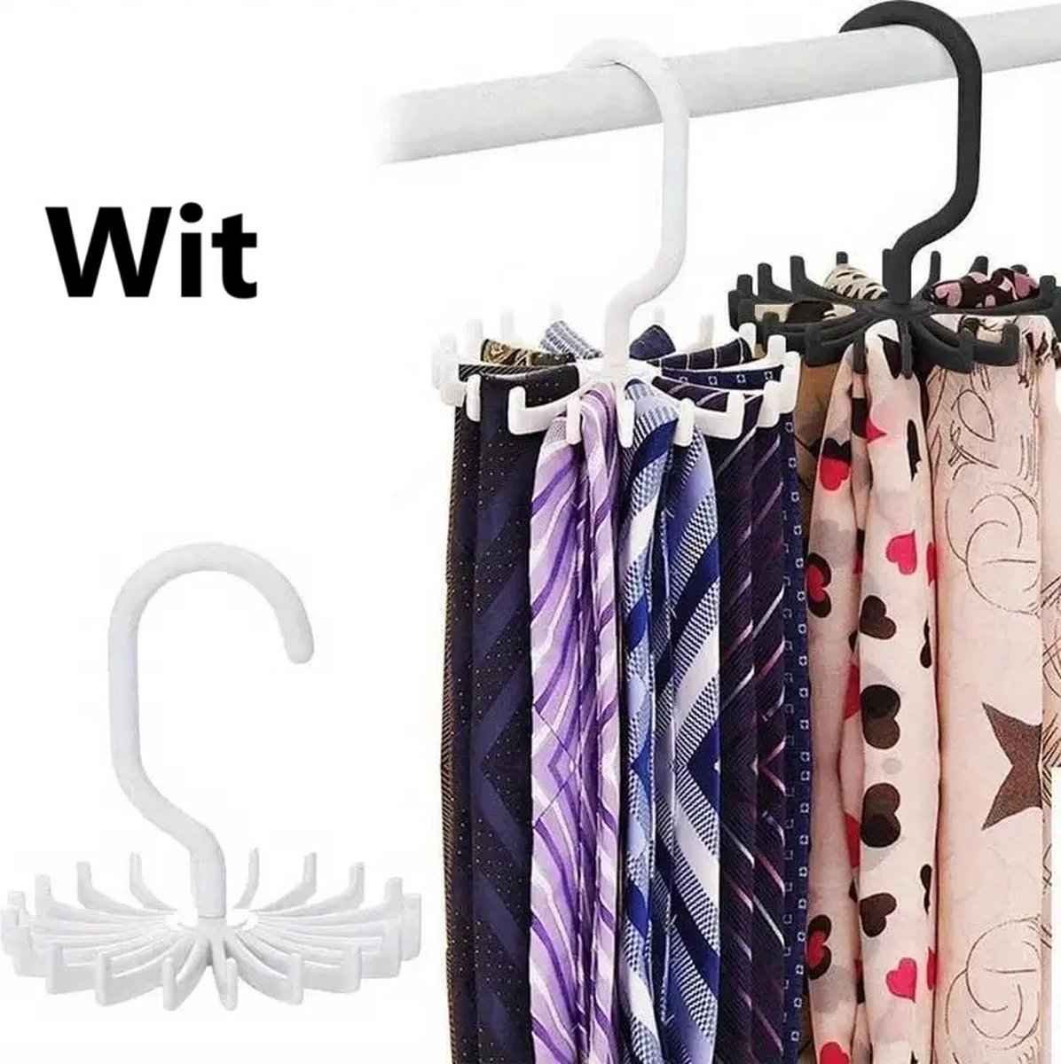 Tie Hanger | Tie Hanger | Tie Organizer | Tie Hook | Hang 20 Ties | White