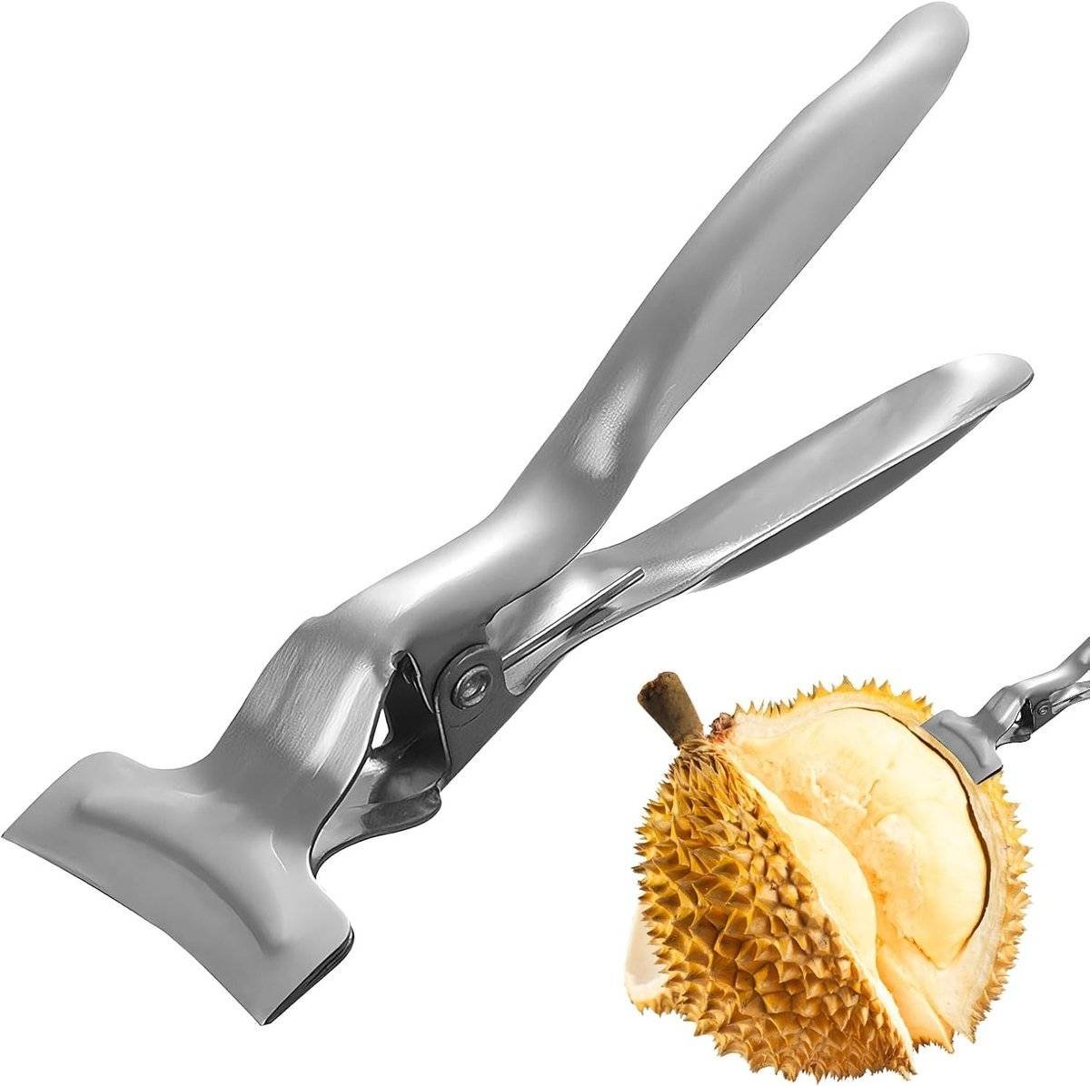 Peeler - Multifunctional - for Fruit - for quick peeling - Save time and effort - Durian Opener Tool - Watermelon Opener - Durian Peel Breaking Tool - Anti-rust stainless steel - for household use melon - silver