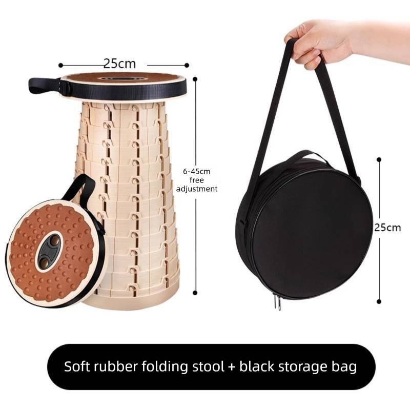 Adjustable Folding Stool – Portable, Height-Regulatable Seat with Carry Bag for Outdoor Use