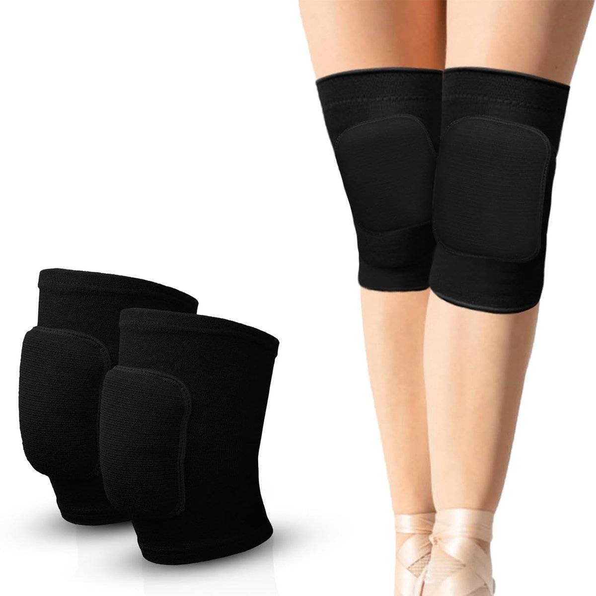 Knee Protector - Knee Strap - Anti-Impact Thickened Sponge - Sports Knee Protector - Unisex - Protection - Knee Protector - Suitable for Dance, Basketball, Tennis, Volleyball, Yoga - Color Black