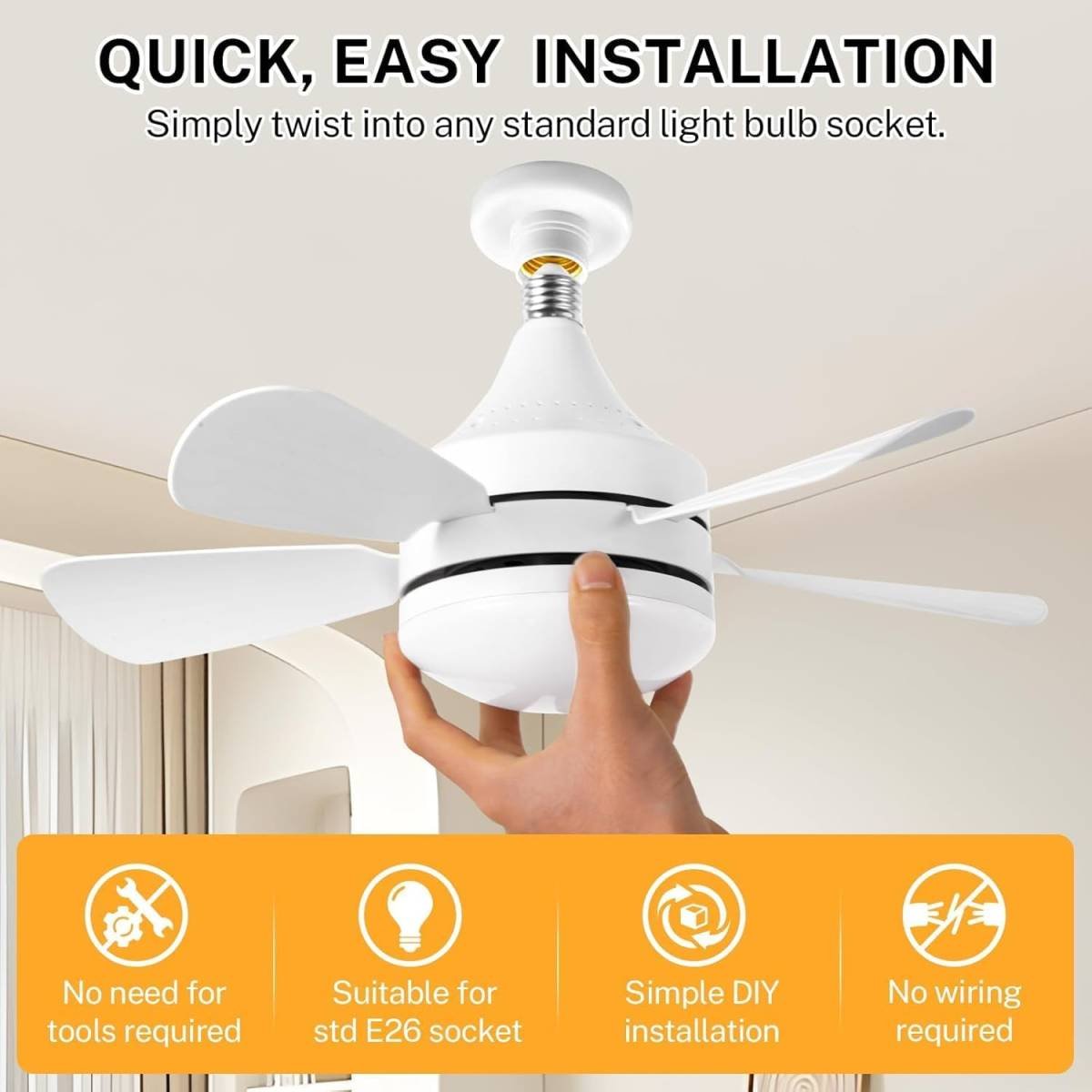16.5 Ceiling Fan with LED Light 3-Speed Remote Control